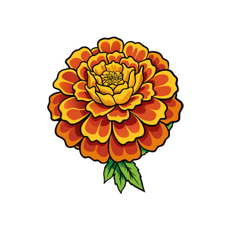 Vibrant Mexican Marigold Flower Bright Artworkのイラスト素材