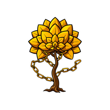 Vibrant Golden Chain Tree Flower Illustration for Gardensのイラスト素材