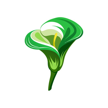 Vivid Green Goddess Calla Lily Colorful Designのイラスト素材