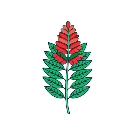 Exquisite Licorice Fern Flower Detailed Artworkのイラスト素材