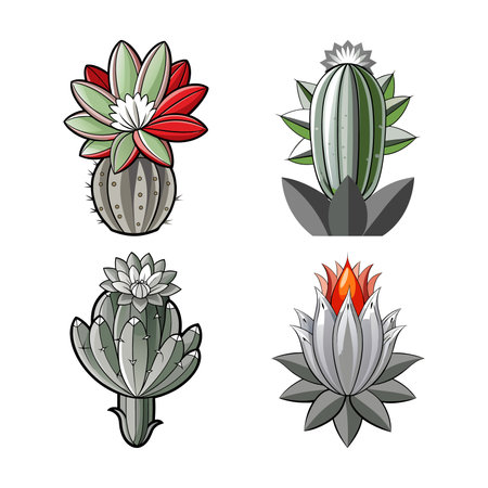 Vibrant Silver Torch Cactus Bright Designのイラスト素材