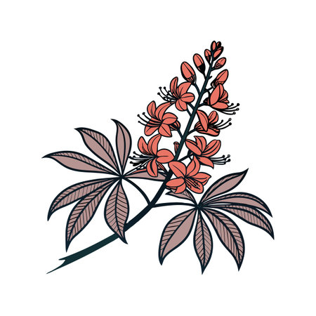 Beautiful Chaste Tree Flower Detailed Artworkのイラスト素材