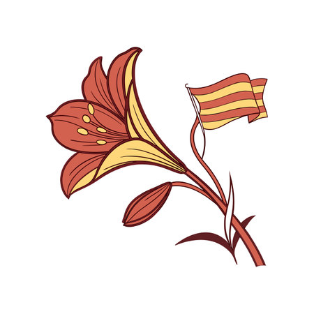 Stunning Spanish Flag Flower Lively Designのイラスト素材
