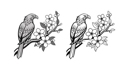 Elegant Gray Nicker Flower Design for Botanical Artのイラスト素材