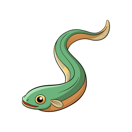 Colorful Conger Eel Underwater Illustrationのイラスト素材