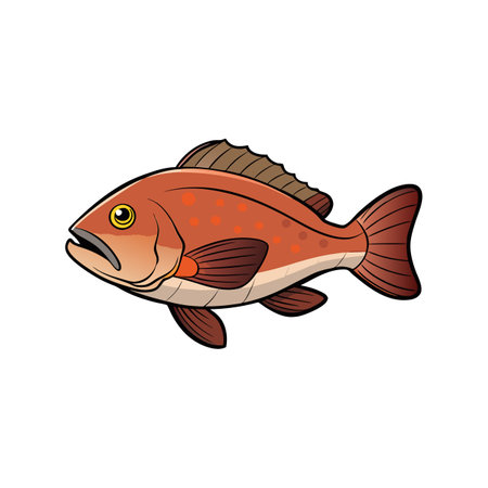 Realistic Wavenet Grouper Fish Illustration Featuring Bright Detailのイラスト素材