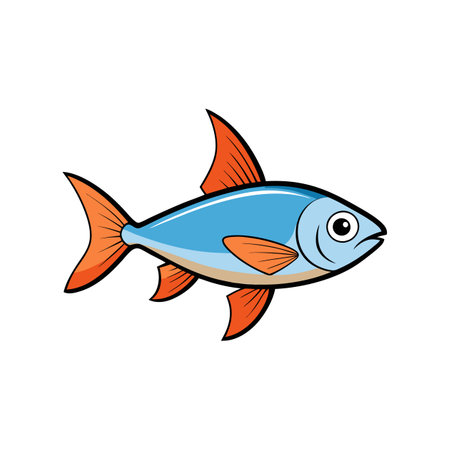 Charming Tetra Fish Depiction in Vibrant Settingのイラスト素材