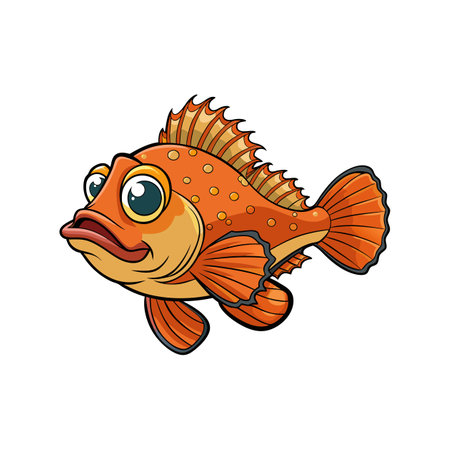 Vivid Warty Scorpionfish Artwork Featuring Bright Colorsのイラスト素材