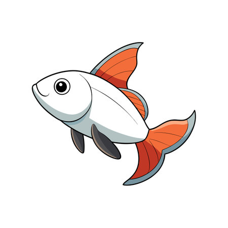 Dynamic Whitewing Fish Swimming Illustrationのイラスト素材