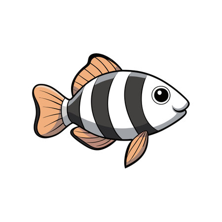 Elegant Zebra Fish Realistic Designのイラスト素材