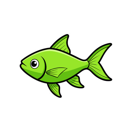 Stunning Illustration of Green Neon Tetraのイラスト素材