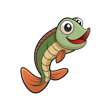 Charming Worm-Eaten Fish Underwater Displayのイラスト素材