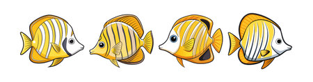Colorful Brazilian Butterflyfish Artistic Representationのイラスト素材