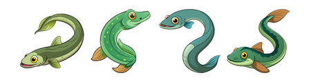 Realistic Warty Eel Illustration with Vibrant Colorsのイラスト素材
