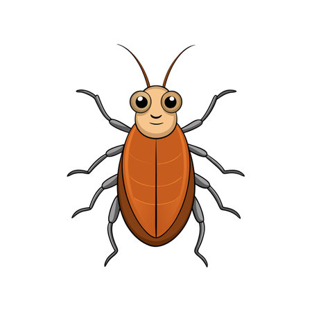 Realistic Colorful Creeping Water Bug Illustrationのイラスト素材