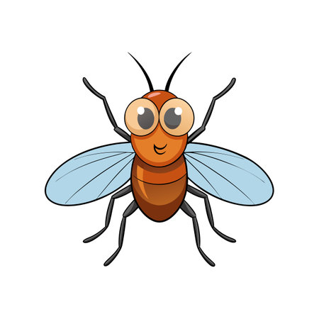 Realistic Colorful Face Fly Animal Illustrationのイラスト素材