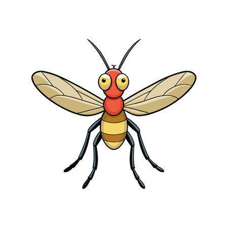 Realistic Gnat Illustration Capturing Garden Beautyのイラスト素材