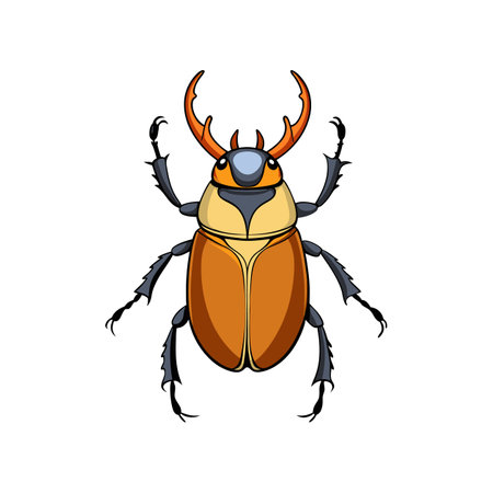 Vivid Hercules Beetle Animal Detailed Artworkのイラスト素材