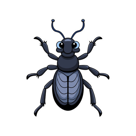 Stunning Artwork of Realistic Black Vine Weevilのイラスト素材