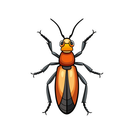 Colorful Realistic Illustration of Soldier Beetleのイラスト素材