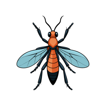 Vivid Tarantula Hawk Illustration Emphasizing Color and Detailのイラスト素材