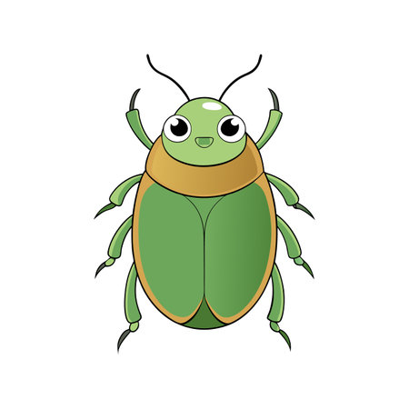 Vivid Tortoise Beetle Illustration Emphasizing Natural Beautyのイラスト素材