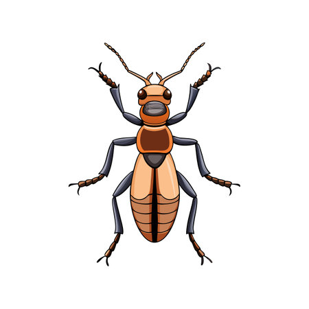Charming Tiger Beetle Illustration Emphasizing Its Detailsのイラスト素材