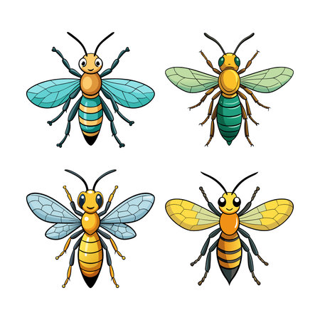 Realistic Sweat Bee Illustration Highlighting Its Featuresのイラスト素材