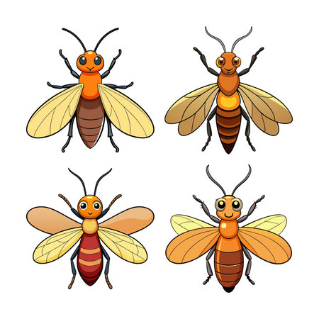 Realistic Color Illustration of Fireflyのイラスト素材