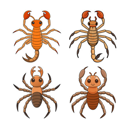 Realistic Euscorpius Arachnid Colorful Illustrationのイラスト素材