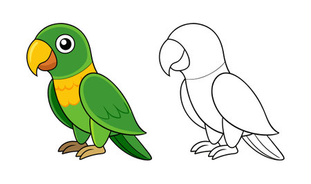 Stunning Amazon Parrot Bird Representationのイラスト素材