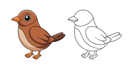 Charming American Pipit Bird Illustrationのイラスト素材