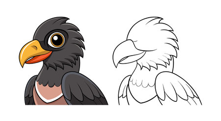 Vivid Black-Breasted Buzzard Bird Designのイラスト素材