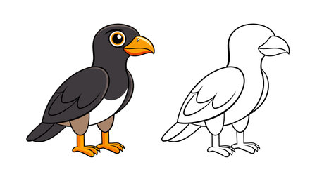 Charming Black-Breasted Buzzard Bird Illustrationのイラスト素材