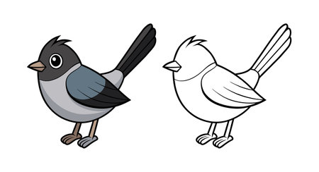 Vibrant Black-Tailed Gnatcatcher Artworkのイラスト素材