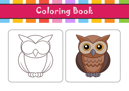 Colorful Depiction of African Scops Owlのイラスト素材