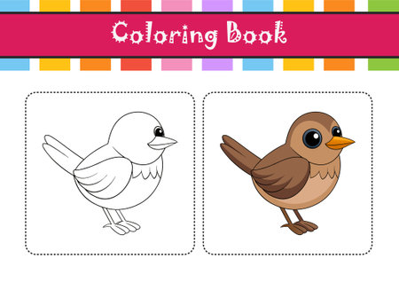 Common Chiffchaff Bird Colorful Artworkのイラスト素材