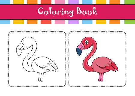 Charming American Flamingo Bird Illustrationのイラスト素材