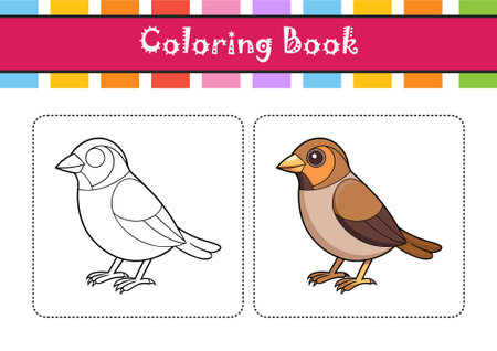 Dynamic Buff-Throated Saltator Bird Designのイラスト素材