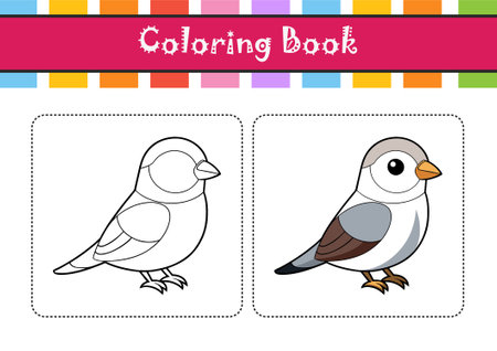 Vivid Snow Bunting Bird Designのイラスト素材