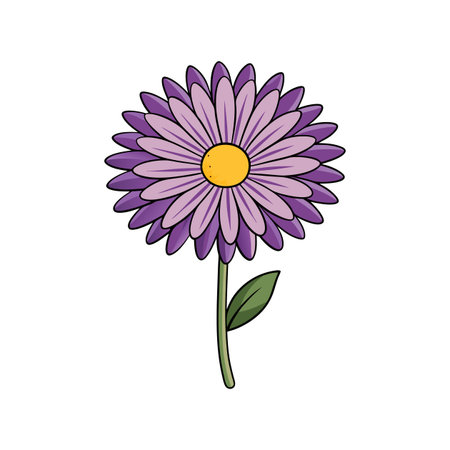 Charming Alpine Aster Flower Art for Garden Loversのイラスト素材