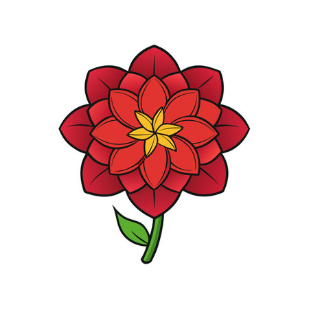 Vibrant Bouvardia Flower Artwork for Garden Decorのイラスト素材