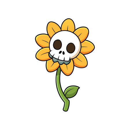 Charming Skeleton Flower Colorful Representationのイラスト素材