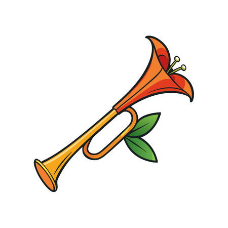 Stunning Trumpet Honeysuckle Flower Illustrationのイラスト素材