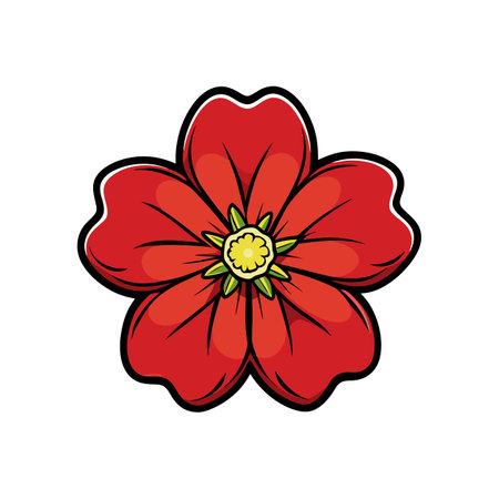 Exquisite Norwegian Cinquefoil Flower Detailed Artworkのイラスト素材