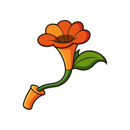 Vivid Dutchman's Pipe Flower Colorful Artworkのイラスト素材