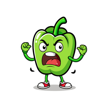 Exhausted Bell Pepper Vegetable Geocaching Illustrationのイラスト素材