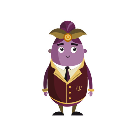 Aubergine Character in a Humorous Maki Sceneのイラスト素材