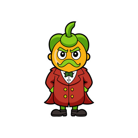 Humorous Scene with Overstimulated Bell Pepper and Ghostsのイラスト素材