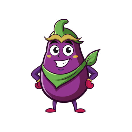 Rejuvenated Aubergine Vegetable Gymnastics Illustrationのイラスト素材